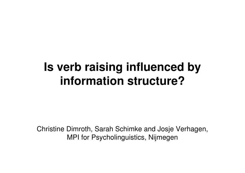 What Is Verb Raising