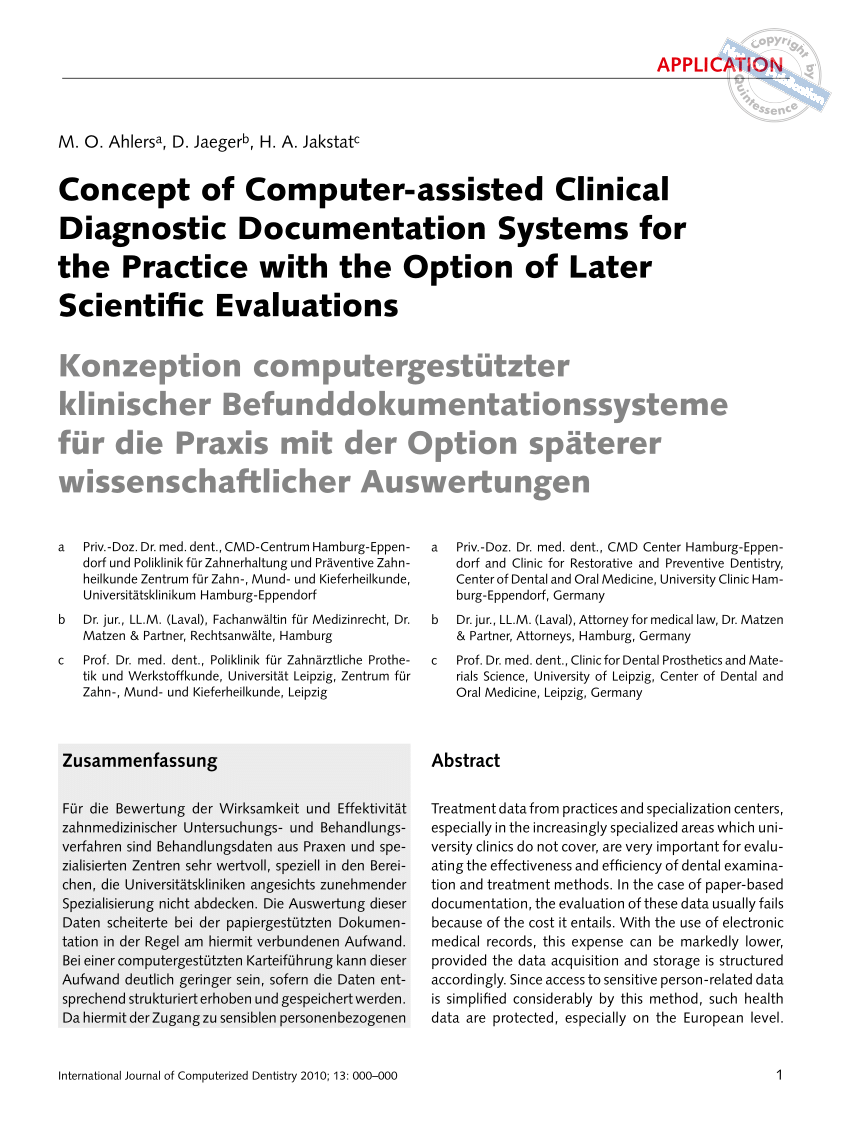 PDF) Concept of computer-assisted clinical diagnostic ...