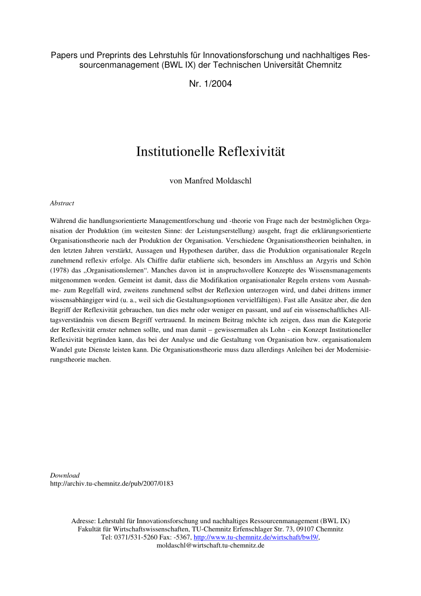 PDF Institutionelle Reflexivität