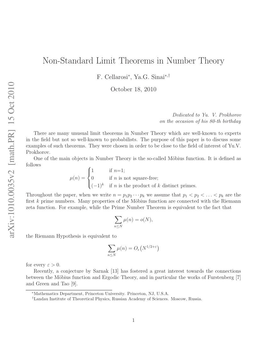 basic number theory theorems