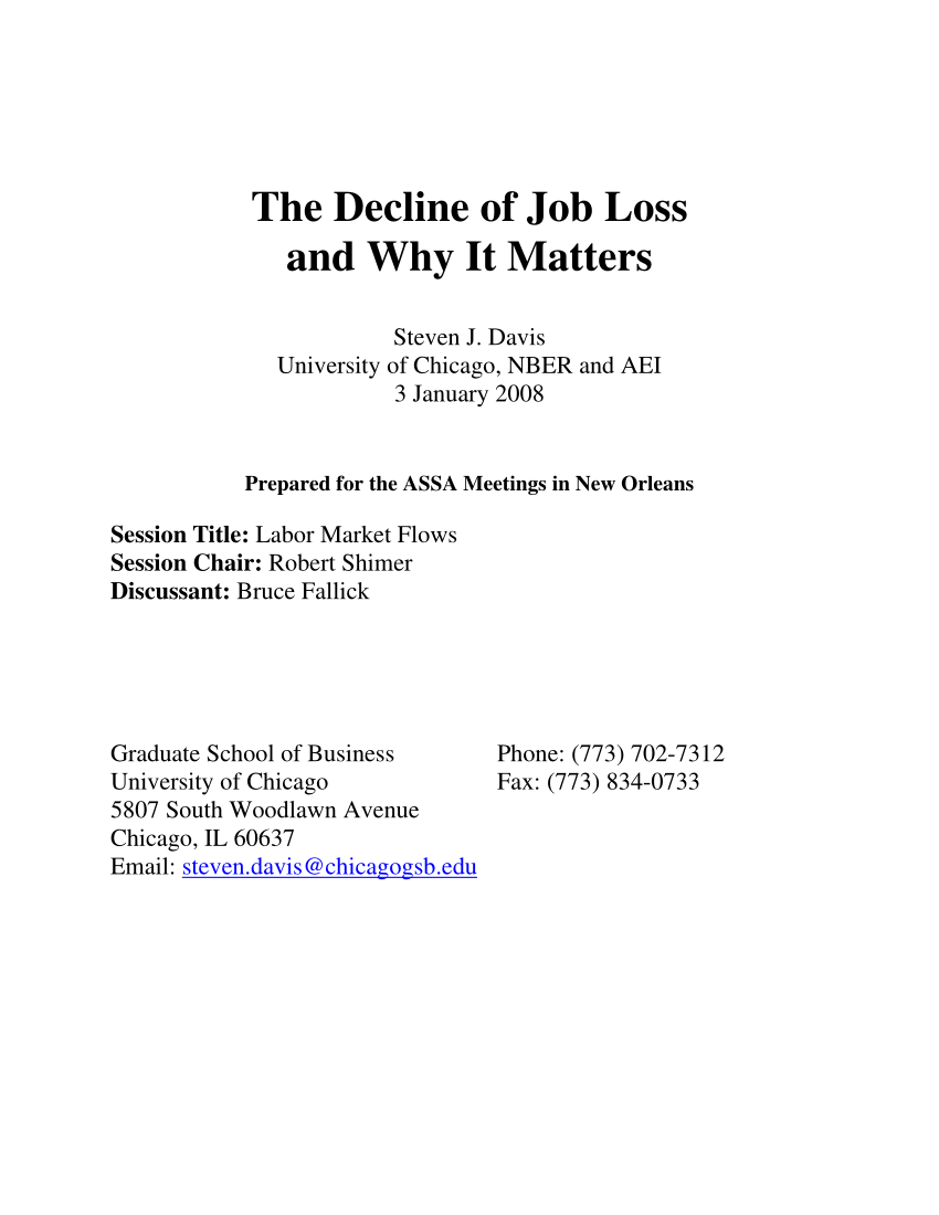 essay about job loss