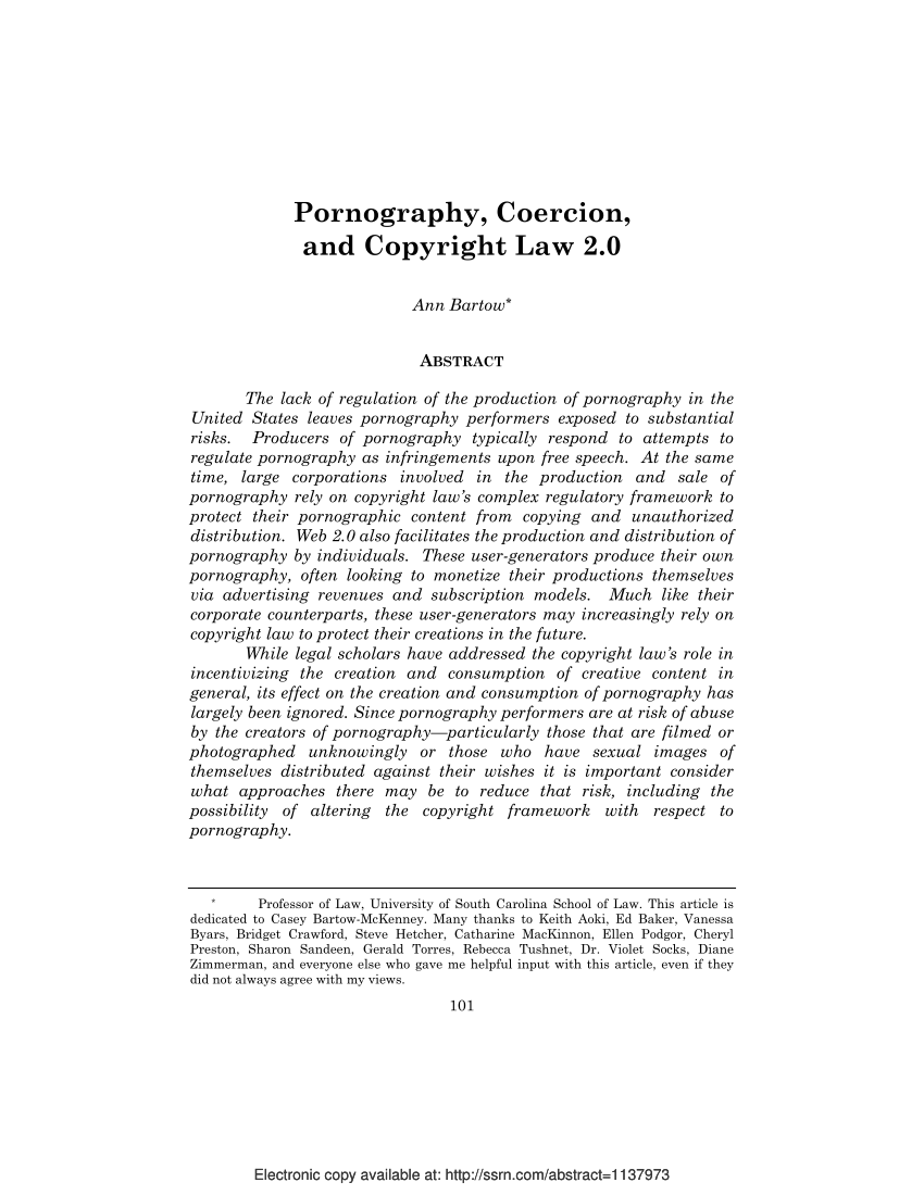 PDF) Pornography, Coercion, and Copyright Law