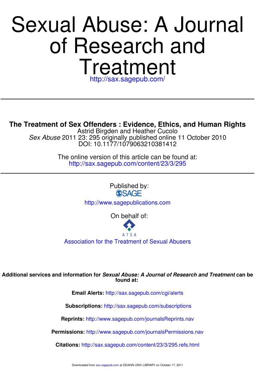 PDF) The Challenges of Sexual Offense Treatment Programs in