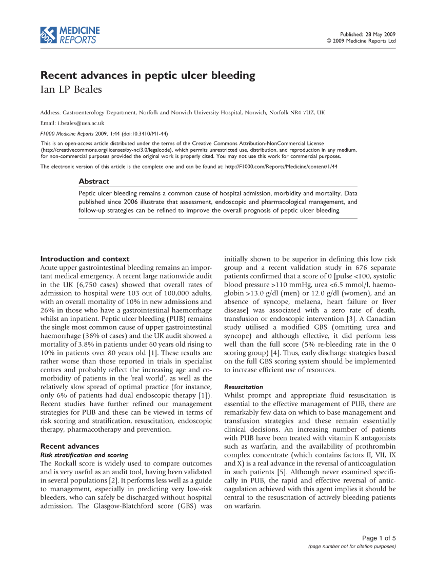 research paper about peptic ulcer