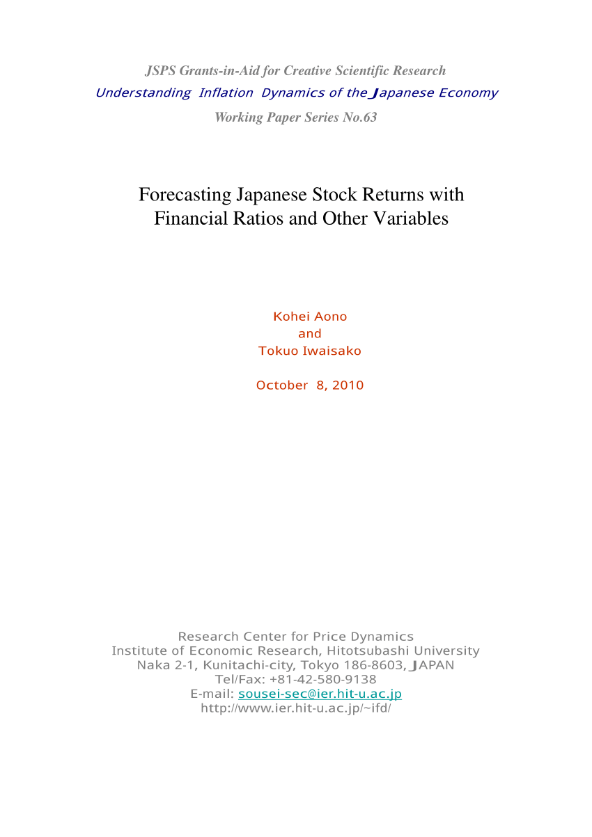 (PDF) Forecasting Japanese Stock Returns with Financial Ratios and ...