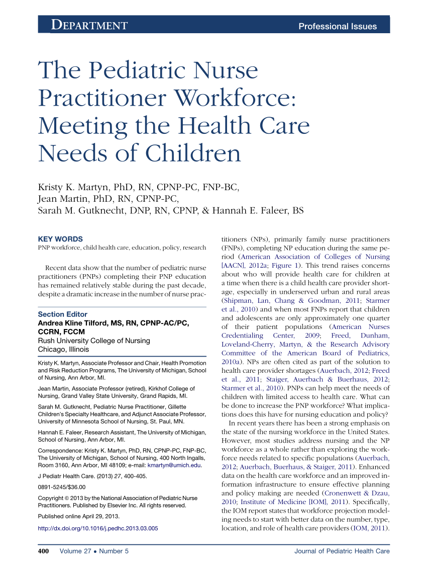 pediatric nurse research paper