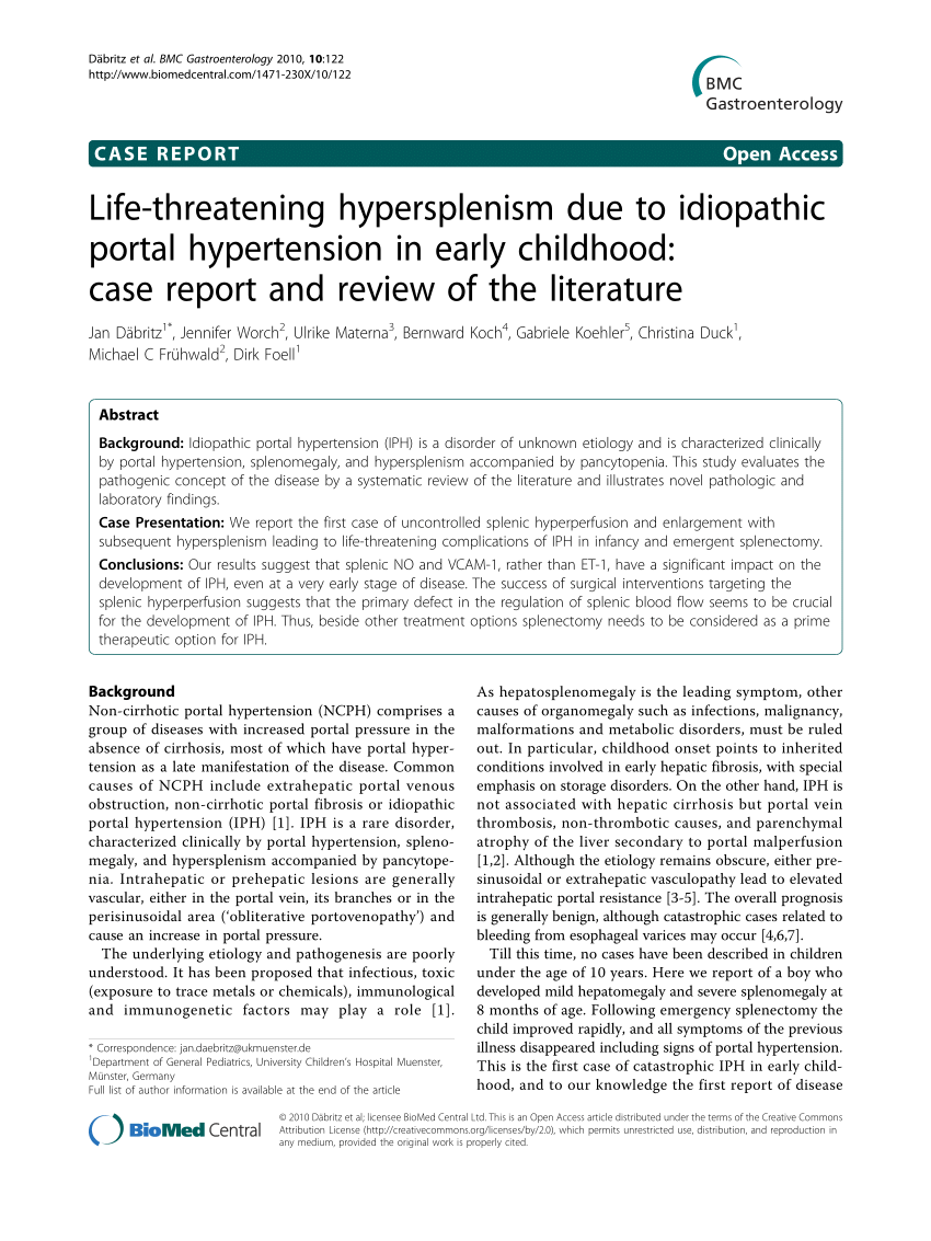 literature review on portal hypertension