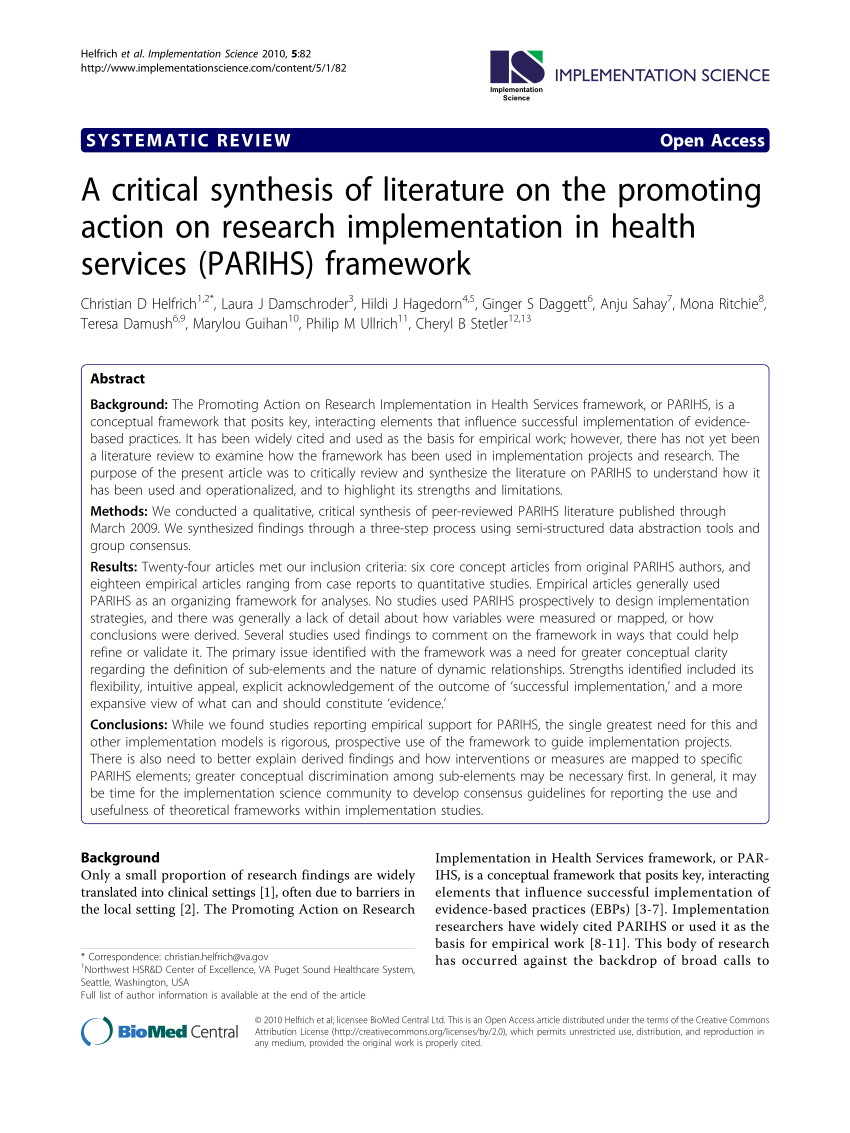 implementation research a synthesis of the literature