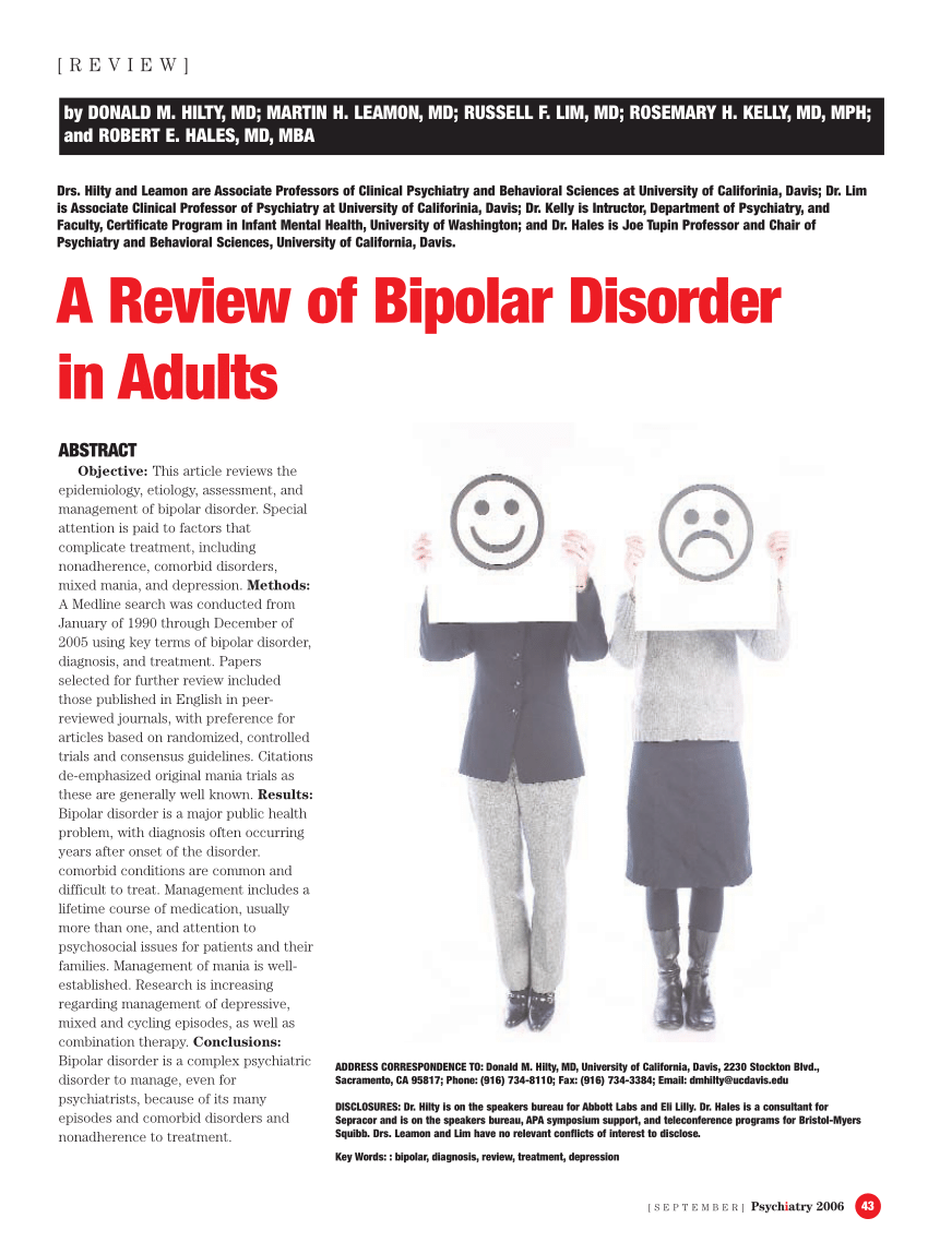 (PDF) A Review of Bipolar Disorder in Adults