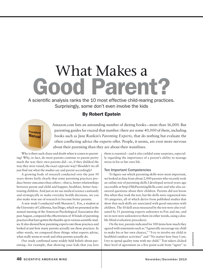 what does it take to be a good parent