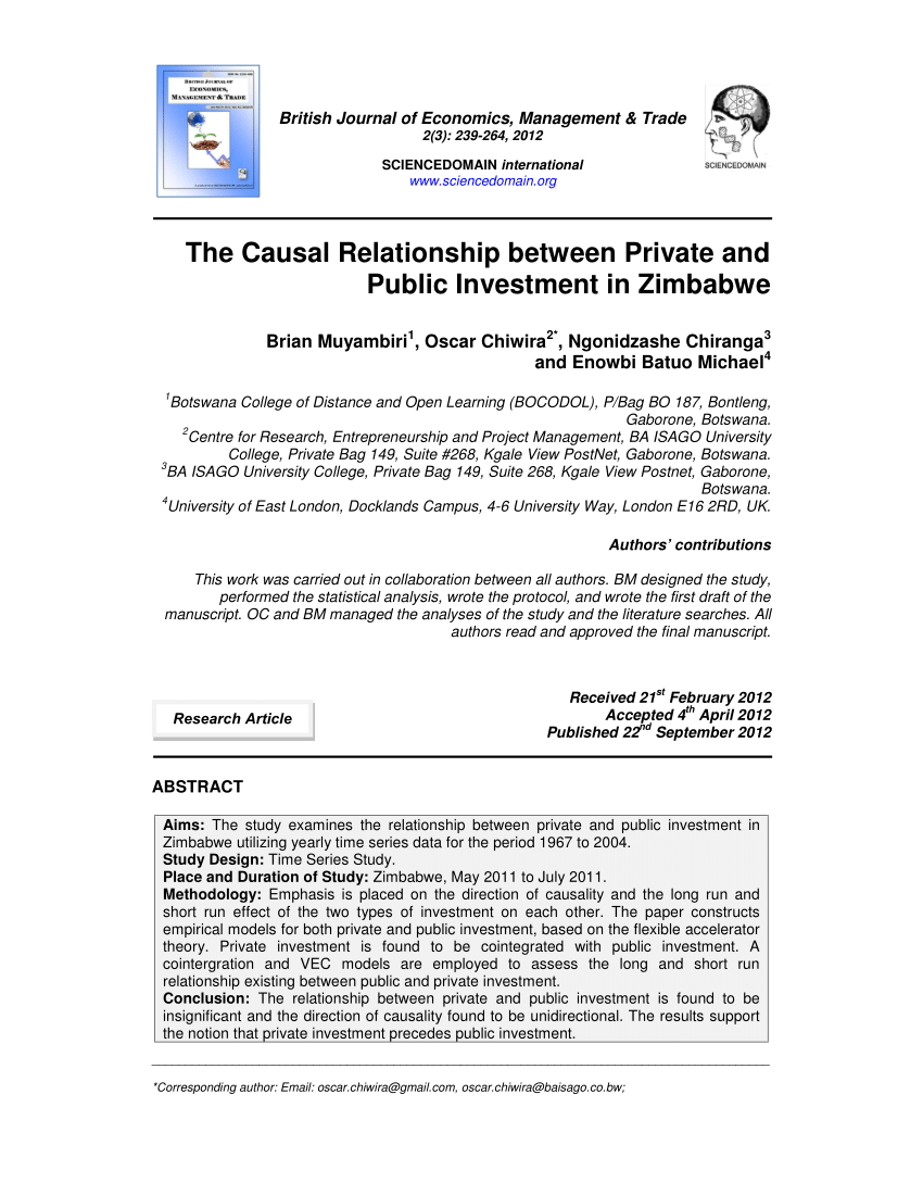 (PDF) The Causal Relationship between Private and Public