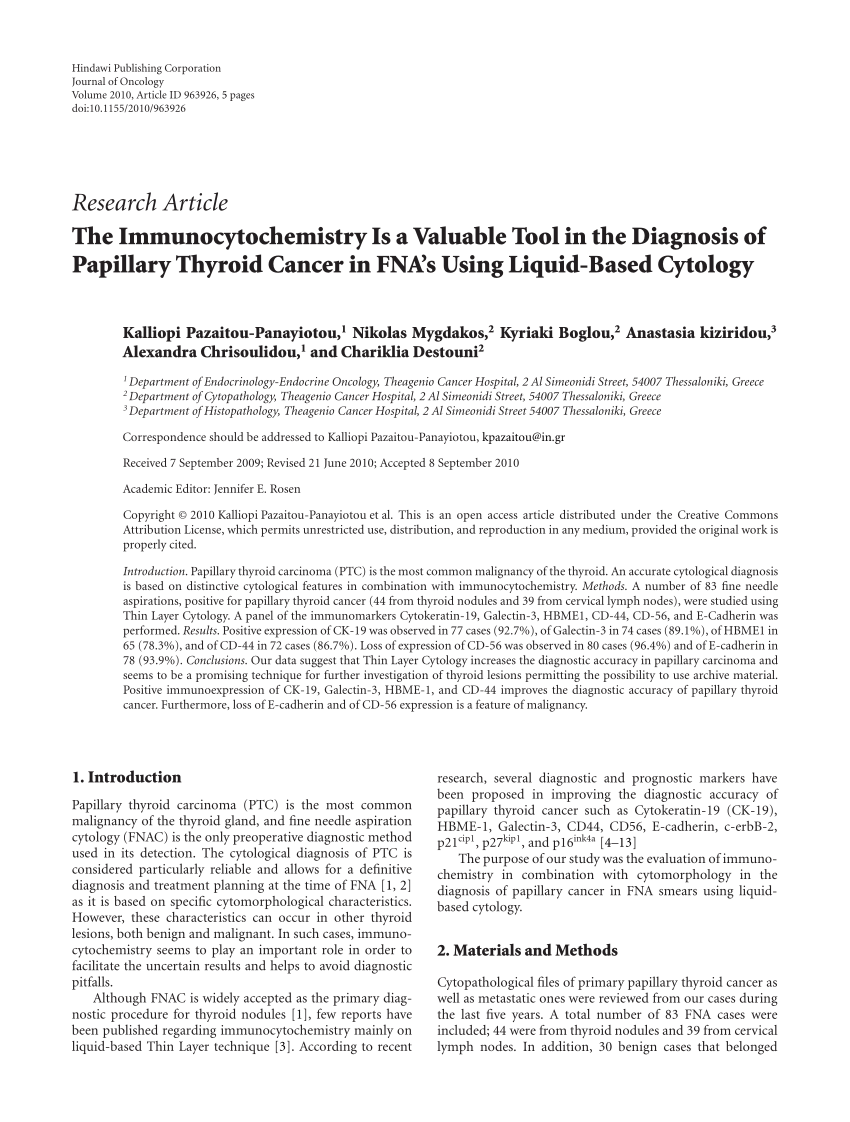 Systematic Review and Meta-Analysis to Identify the Immunocytochemical  Markers Effective in Delineating Benign from Malignant Thyroid Lesions in  FNAC Samples