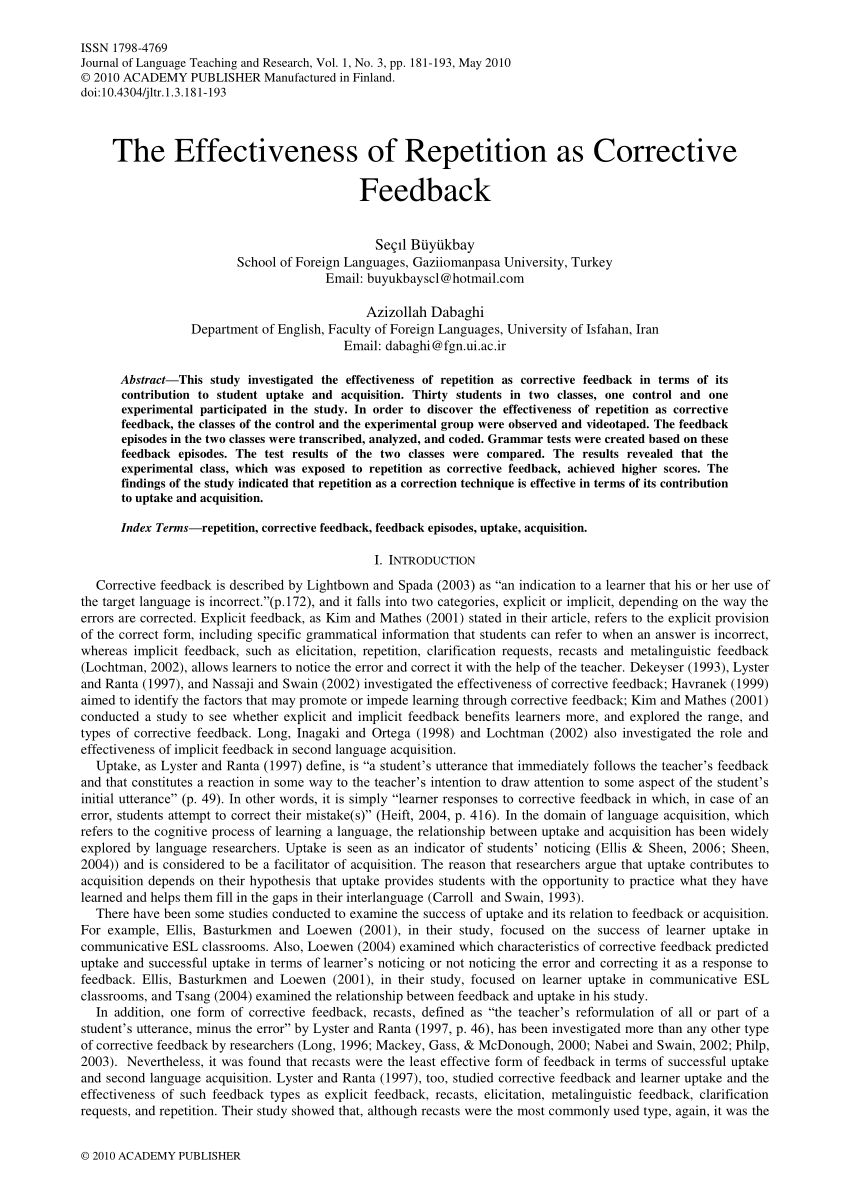 FINNISH EFL LEARNERS' PERCEPTIONS ON ERRORS, CORREC TIVE FEEDBACK AND  FOREIGN LANGUAGE ANXIETY Master's thesis