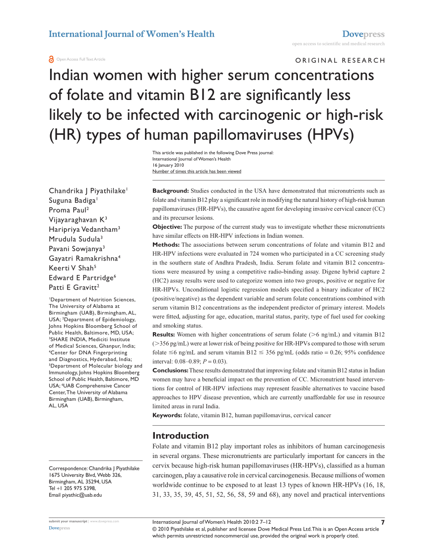 Pdf Indian Women With Higher Serum Concentrations Of Folate