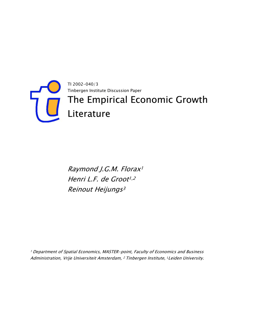 literature review on economic growth pdf