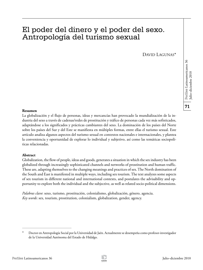 Pdf El Poder Del Dinero Y El Poder Del Sexo Antropología Del Turismo Sexual 3932