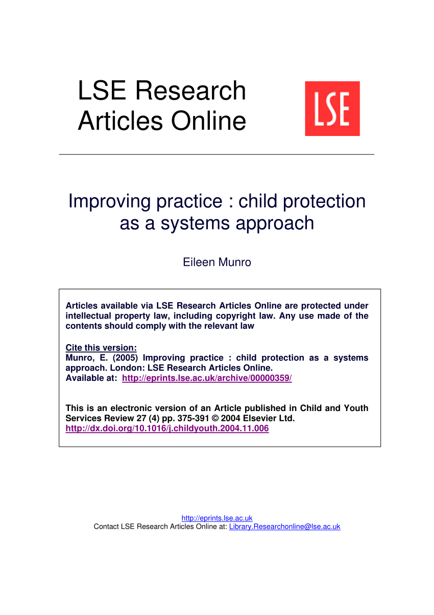 Pdf Improving Practice Child Protection As A Systems Problem