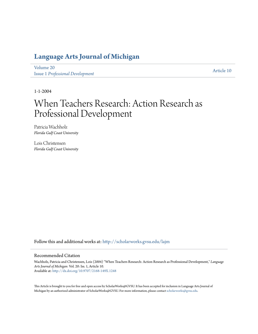 professional development research articles