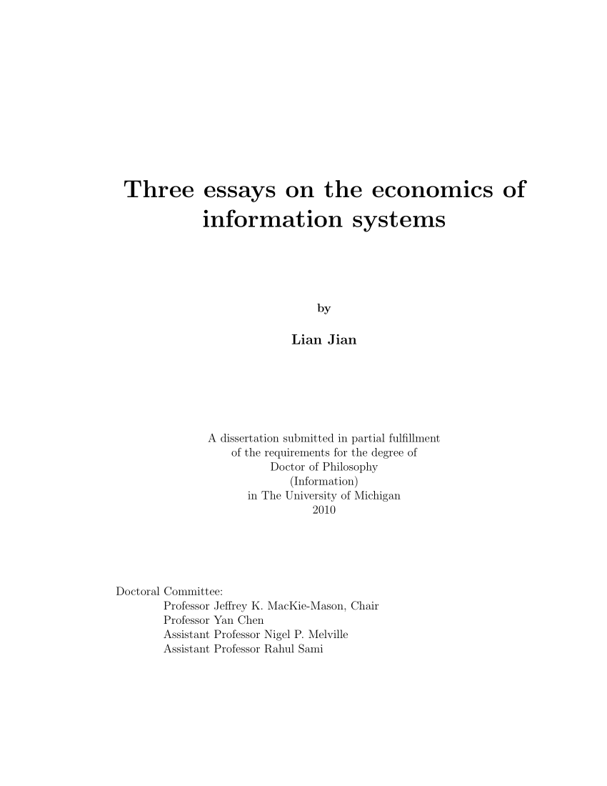 essays in information economics