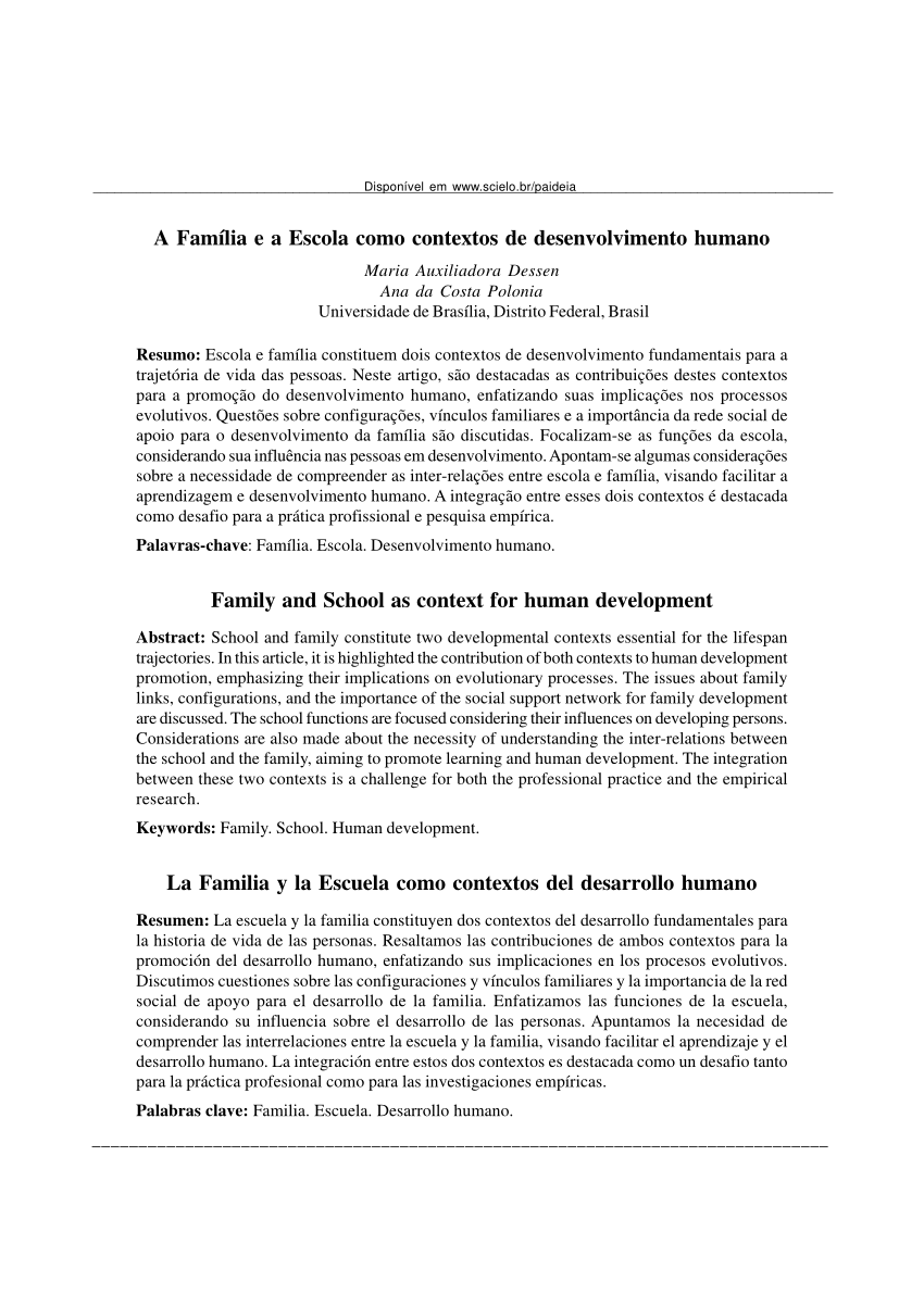 Escola e Família - Artigo, PDF, Família