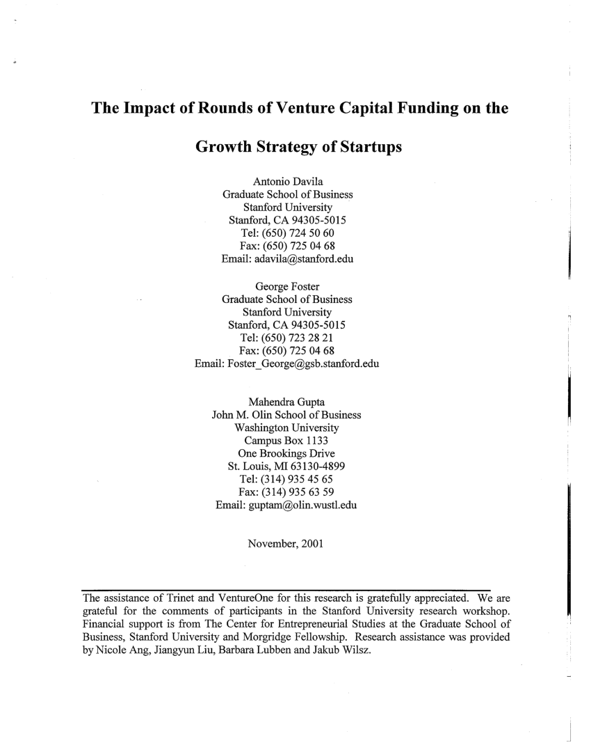 research paper topics on venture capital