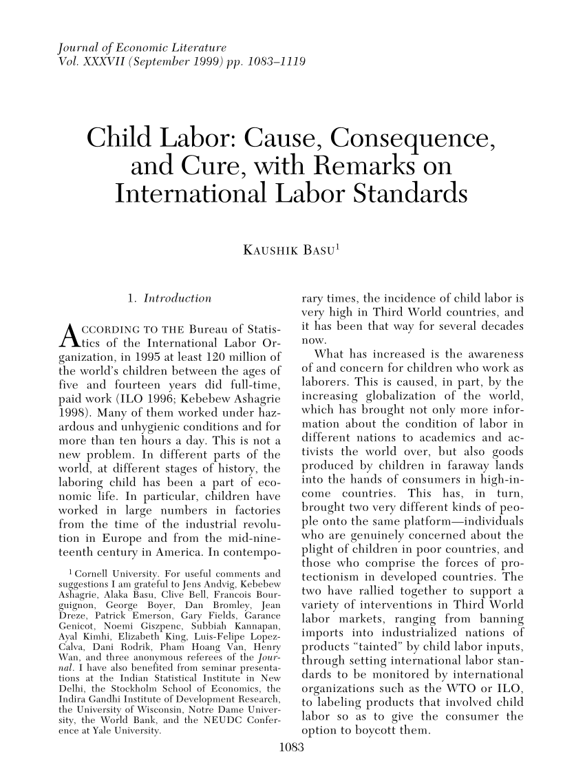 child labor essay outline