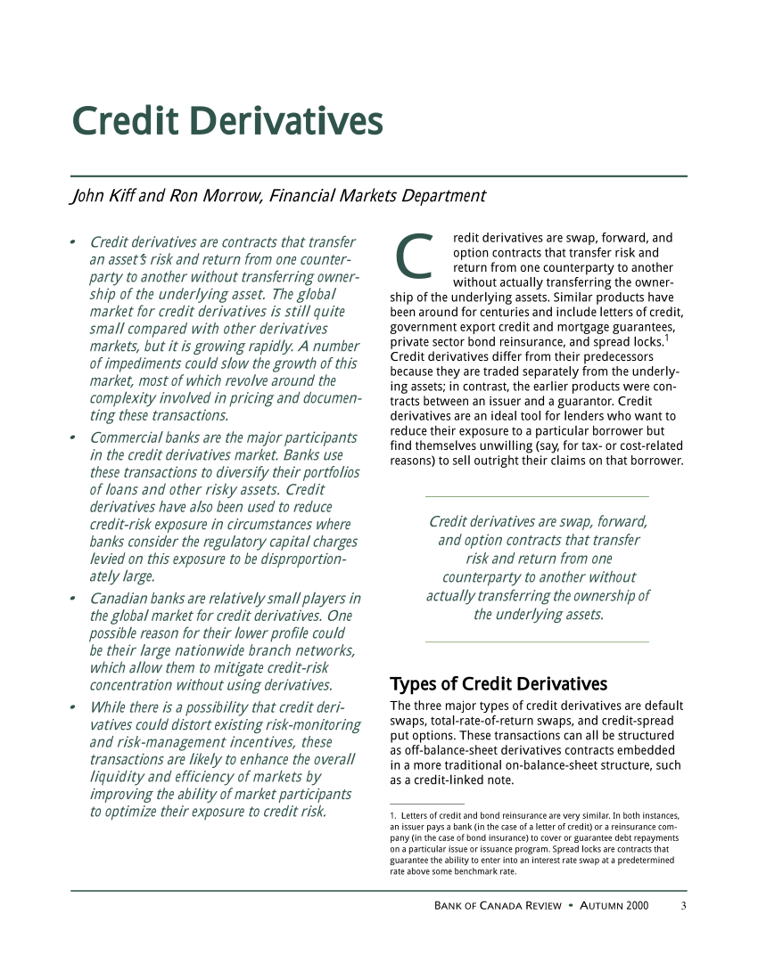research paper on credit derivatives
