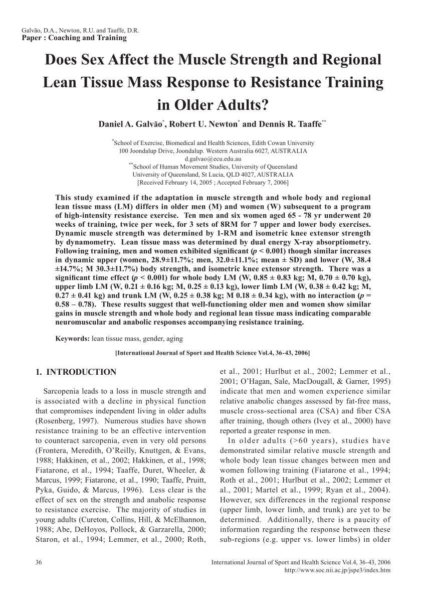 PDF) Does Sex Affect the Muscle Strength and Regional Lean Tissue Mass  Response to Resistance Training in Older Adults?