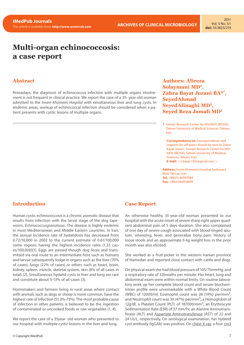 case study of echinococcosis