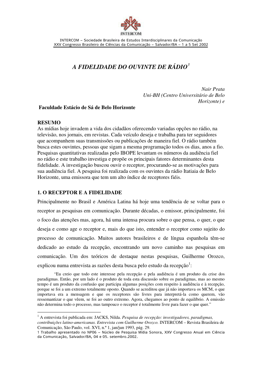 PDF) O que escutar quer dizer : a constituição do habitus do ouvinte de  rádio no cotidiano familiar