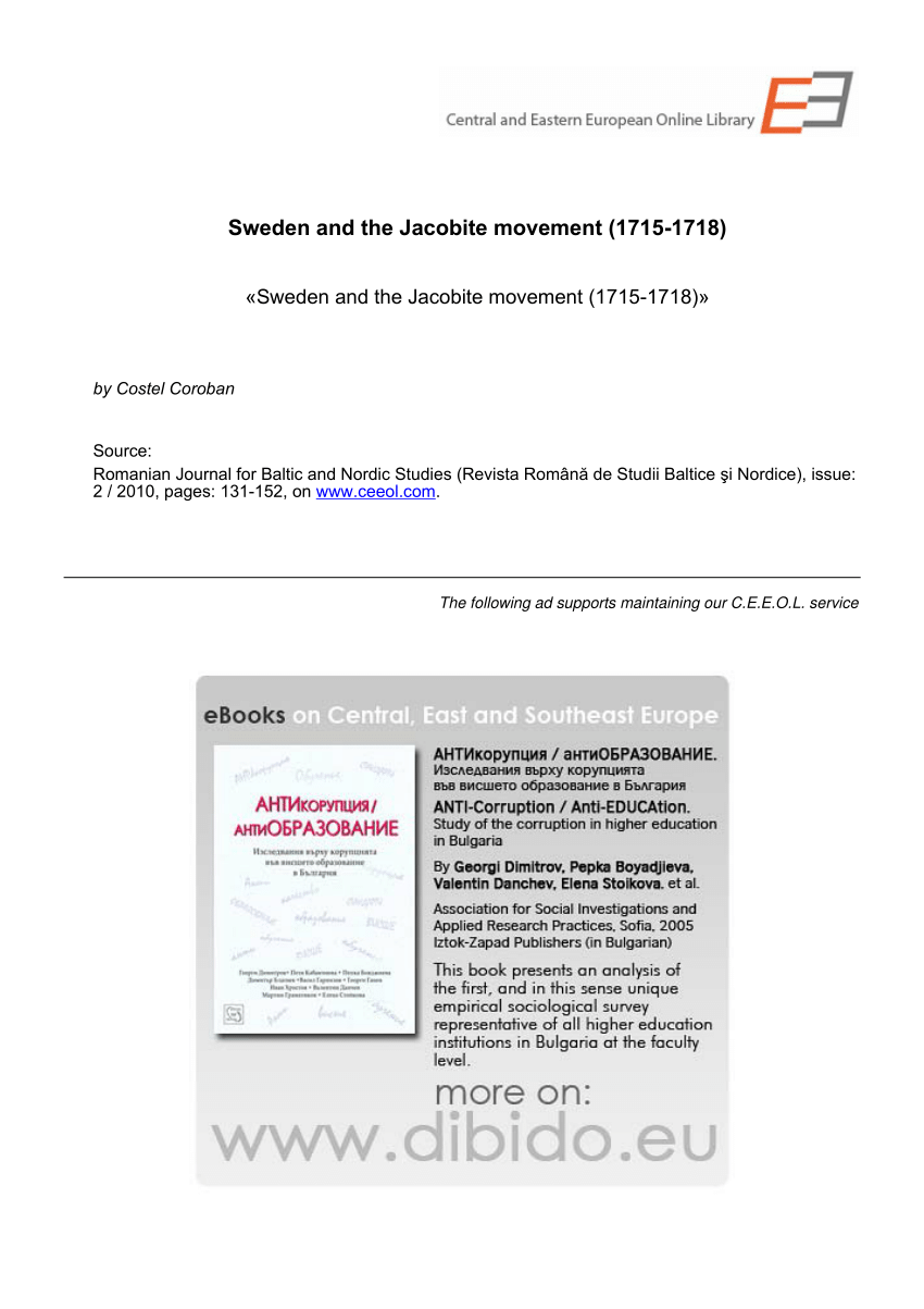 Pdf Sweden And The Jacobite Movement 1715 1718