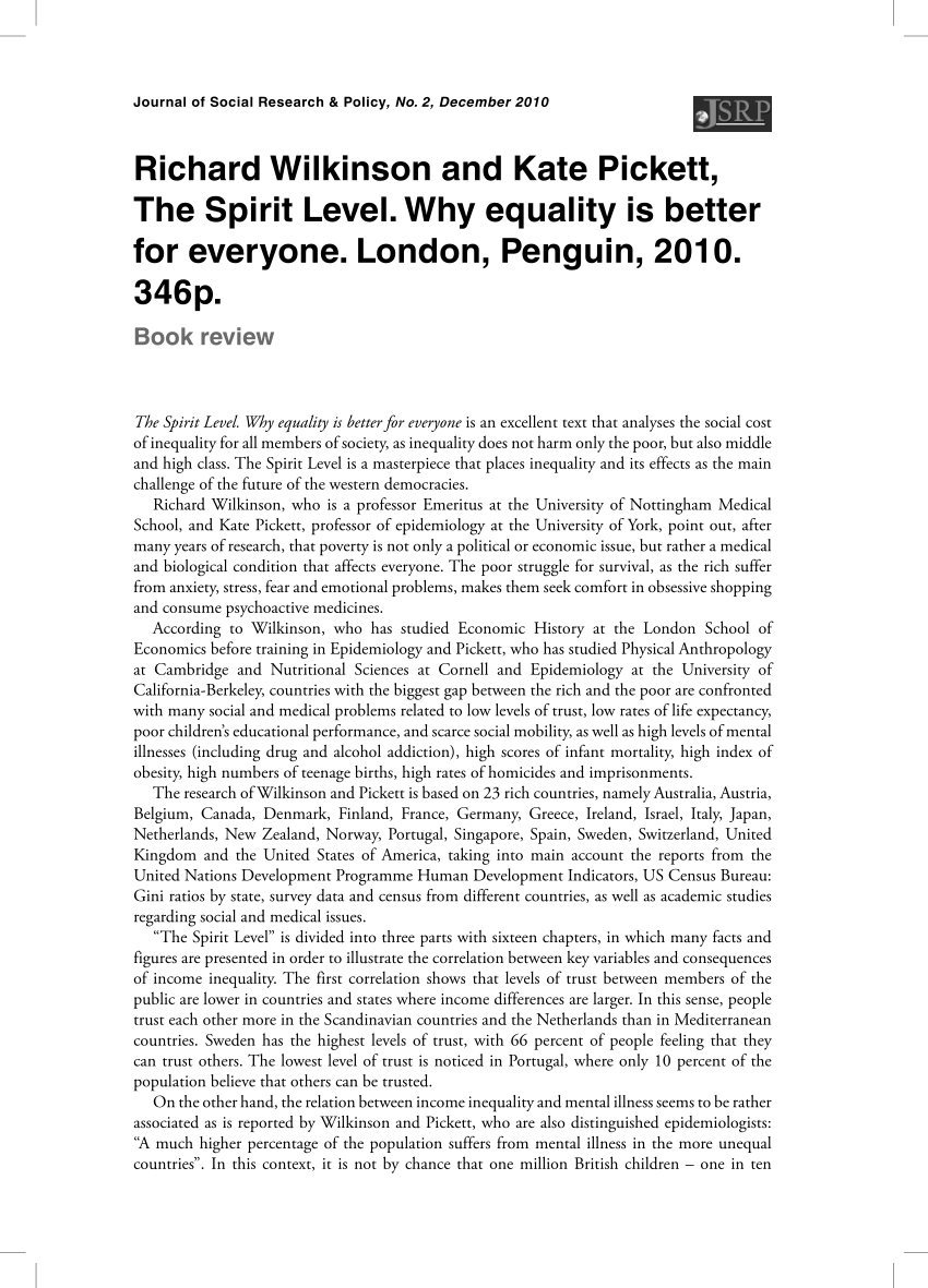 the spirit level why equality is better for everyone