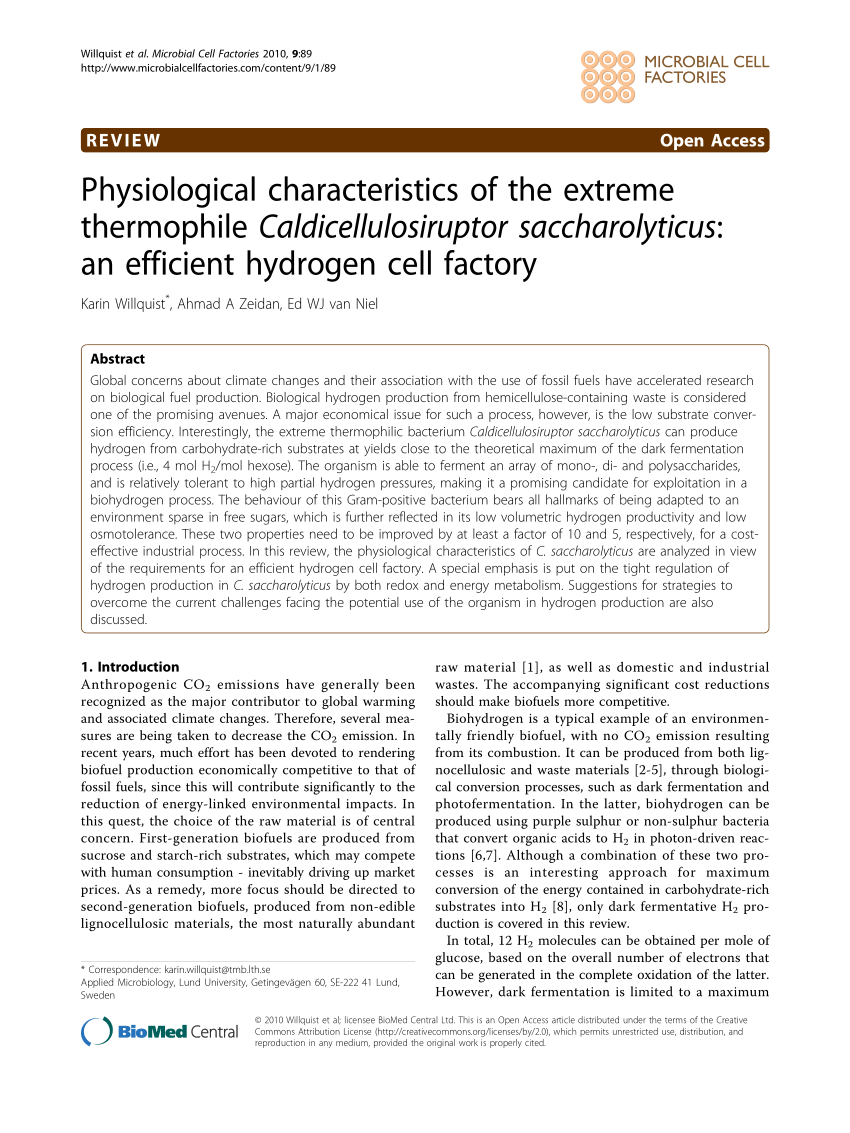 PDF) Physiological characteristics of the extreme thermophile ...