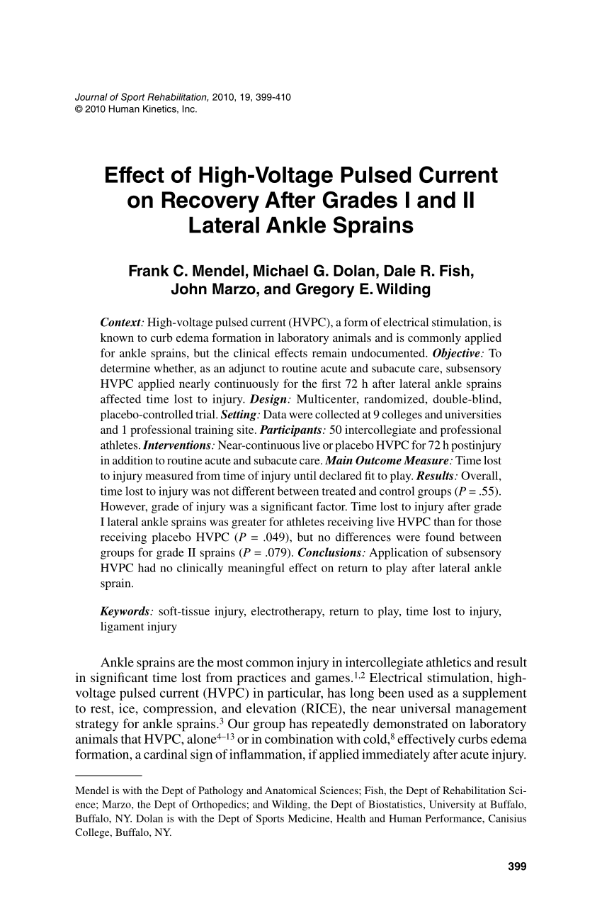 PDF) Effect of accelerated rehabilitation on function after ankle sprain:  Randomised controlled trial