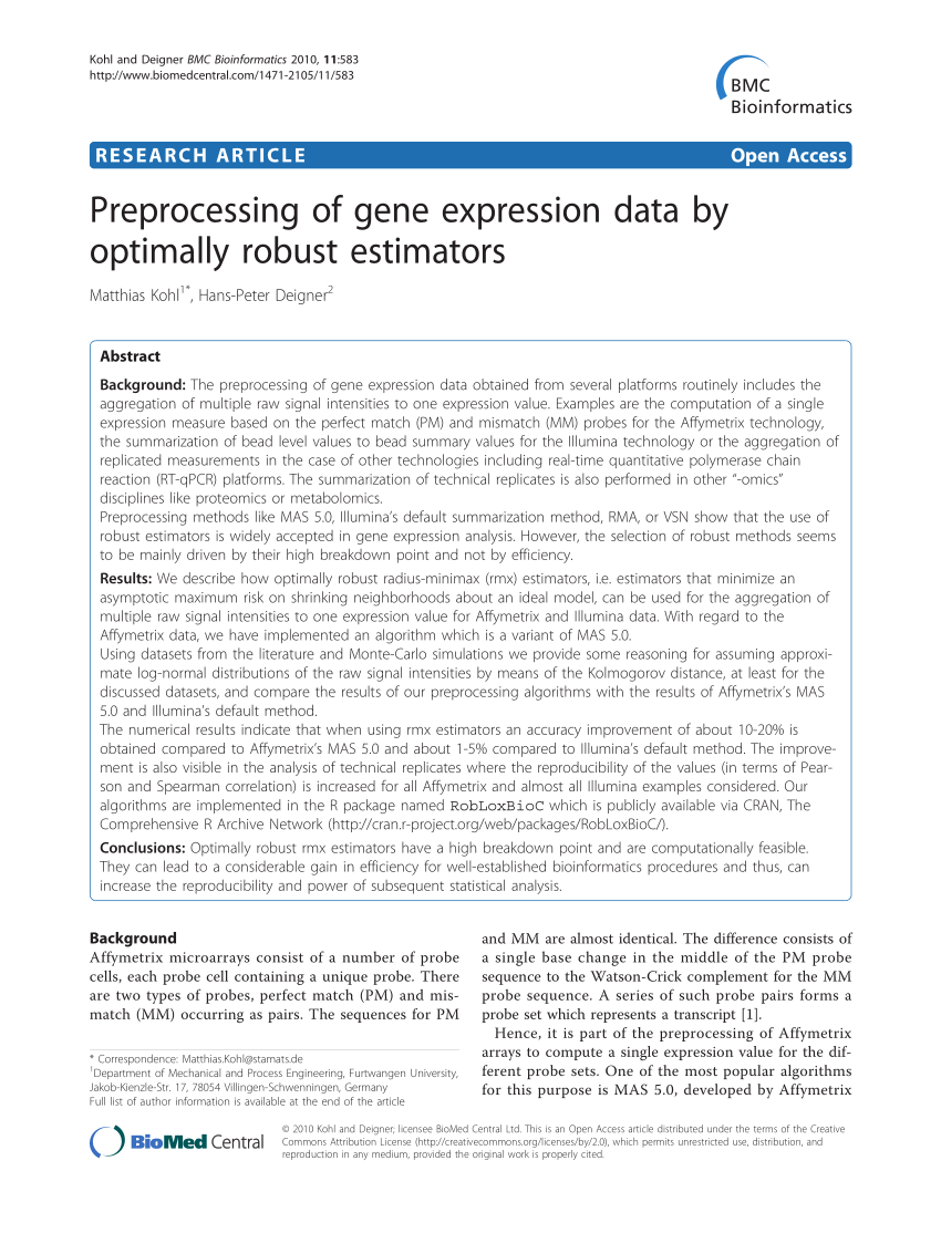 Pdf Preprocessing Of Gene Expression Data By Optimally Robust Estimators - how does roblox calculate the bounding boxes on models