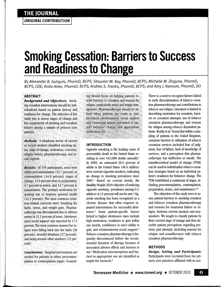 smoking cessation dissertation