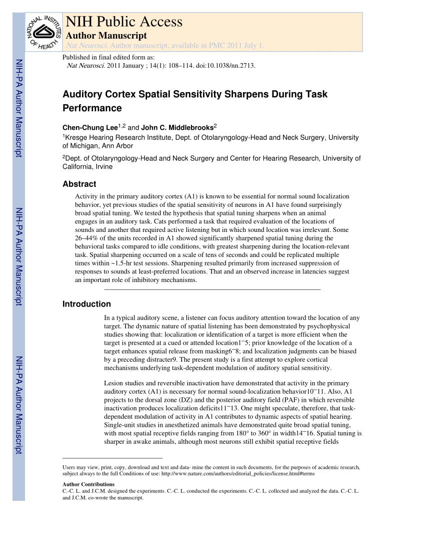 auditory sensitivity in teenagers