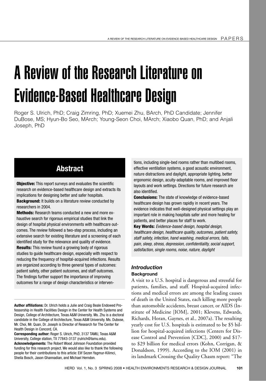 A Review Of The Research Literature On Evidence Based Healthcare