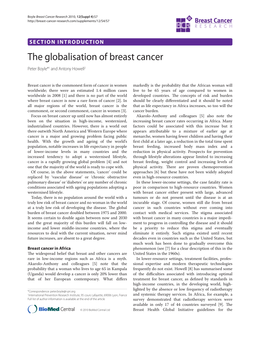 breast cancer essay introduction