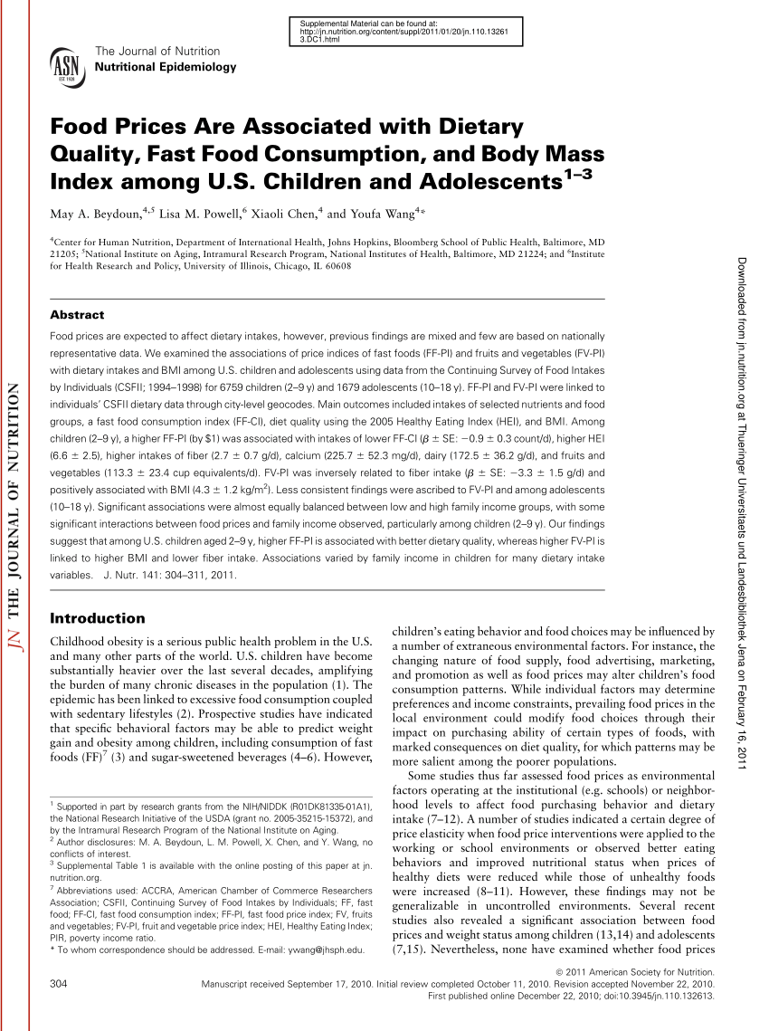 literature review on fast food consumption