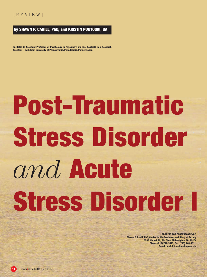 research topics on post traumatic stress disorder