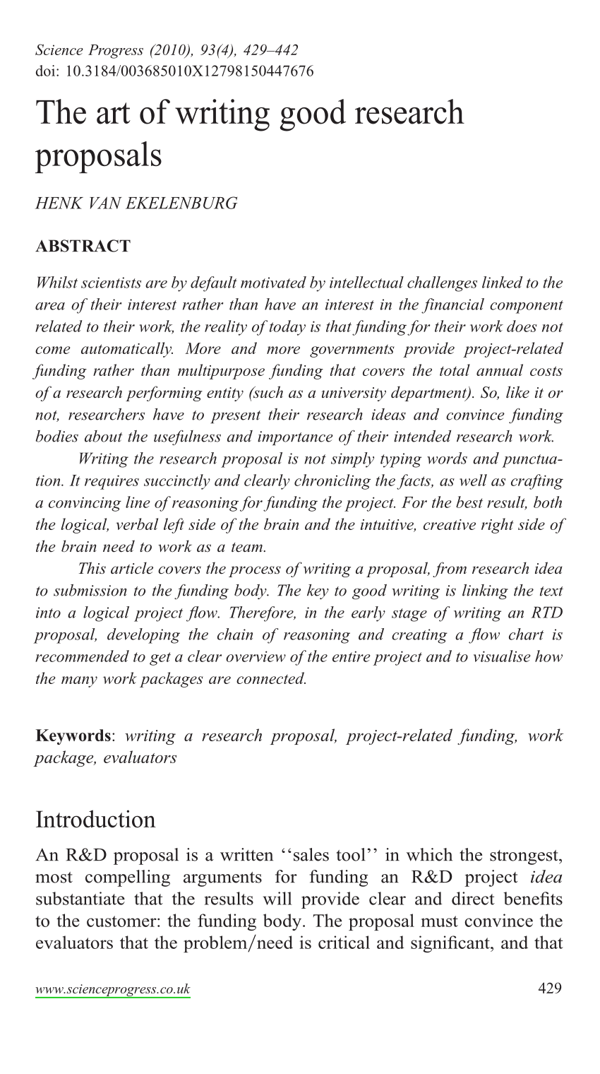 how to write abstract for proposal