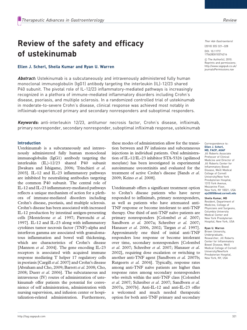 pdf-review-of-the-safety-and-efficacy-of-ustekinumab