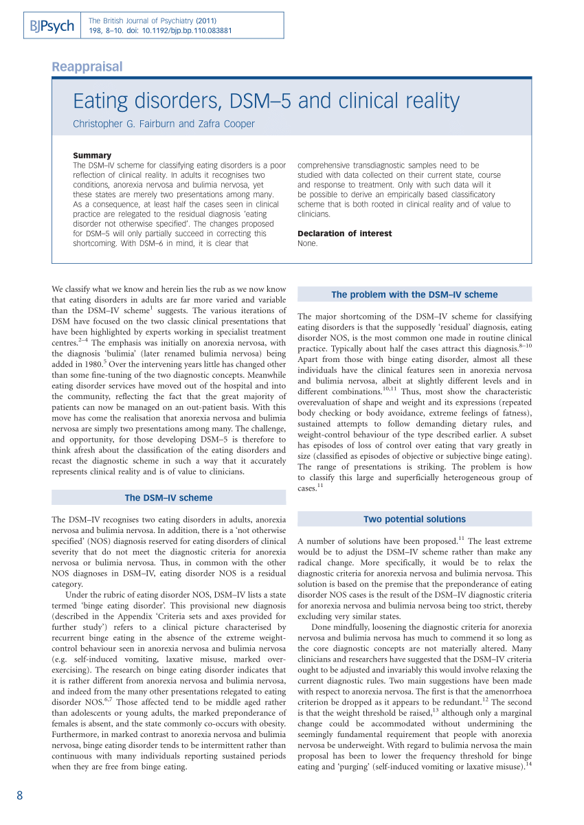 eating disorder case study pdf