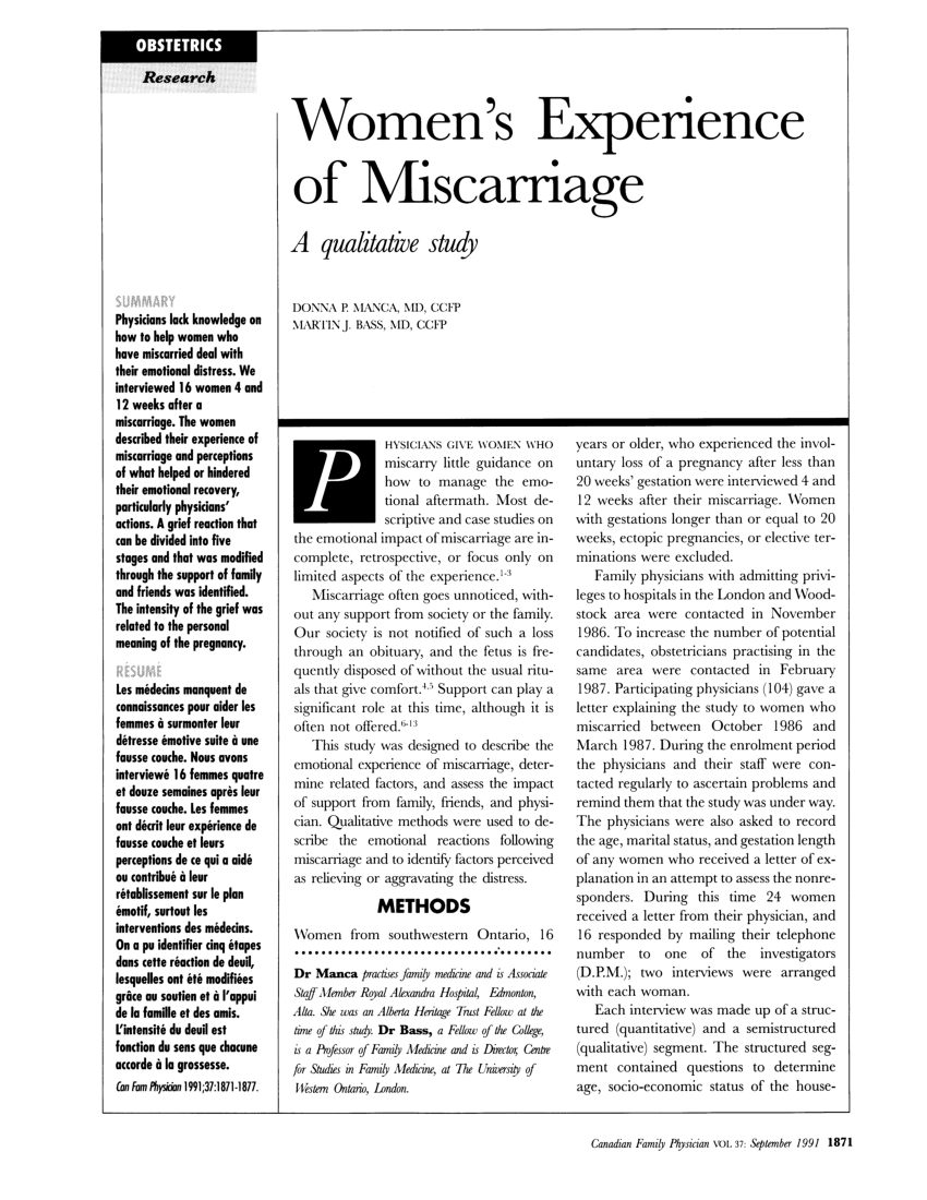 case study on miscarriage