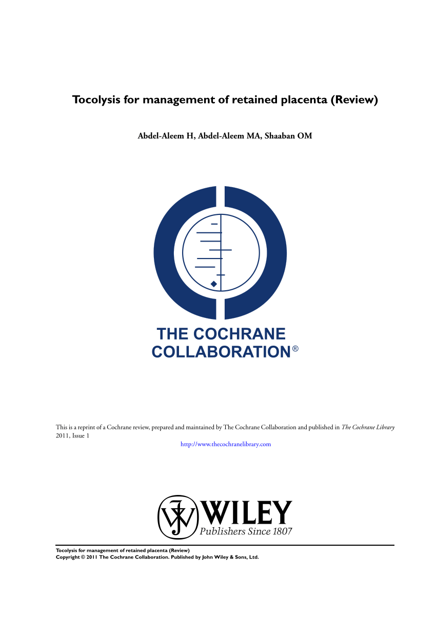 PDF) Tocolysis for management of retained placenta