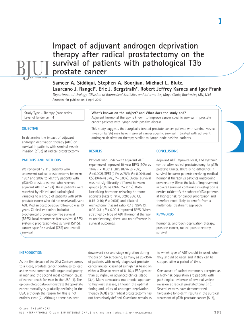 (PDF) Impact of adjuvant androgen deprivation therapy