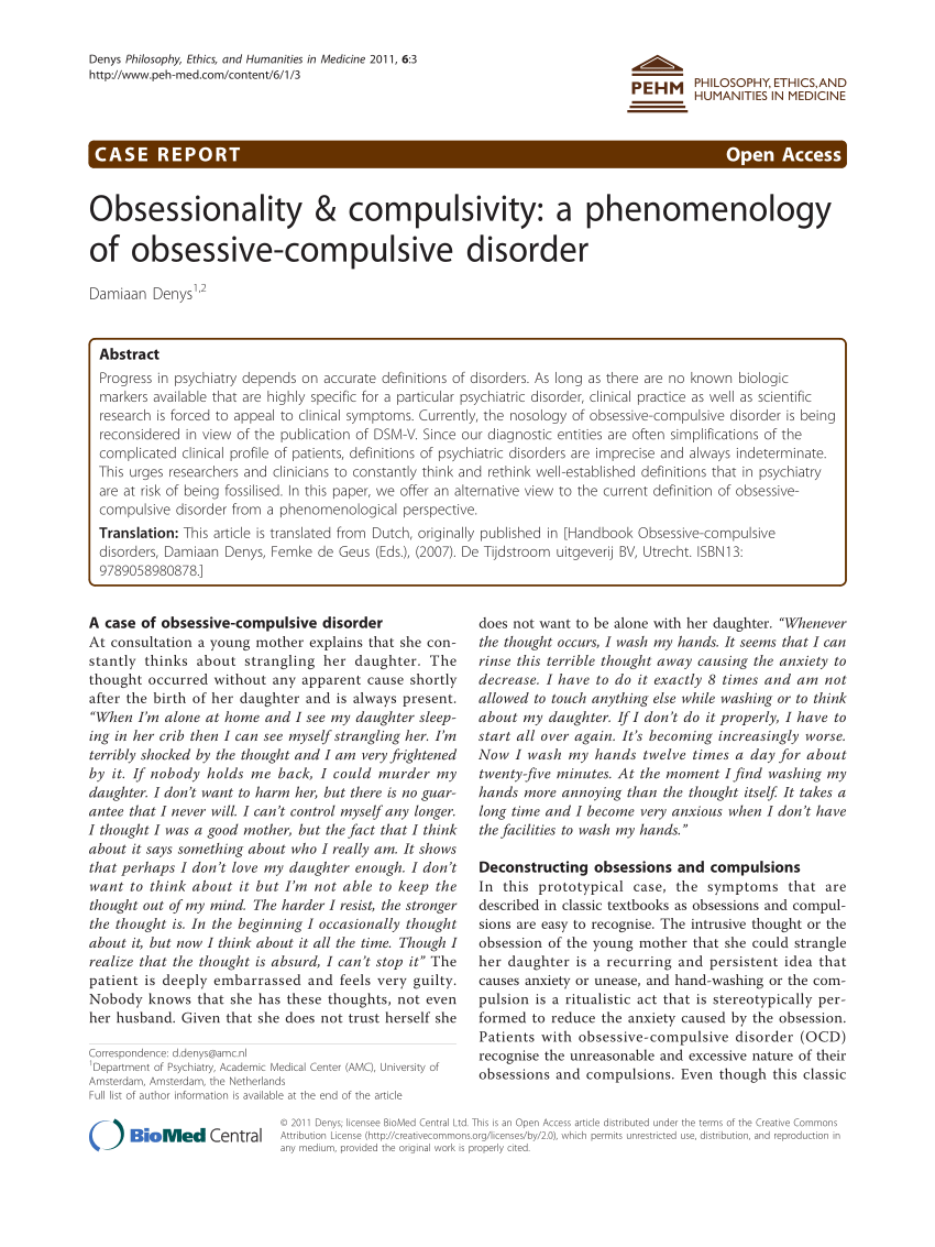 research paper on obsessive compulsive disorder