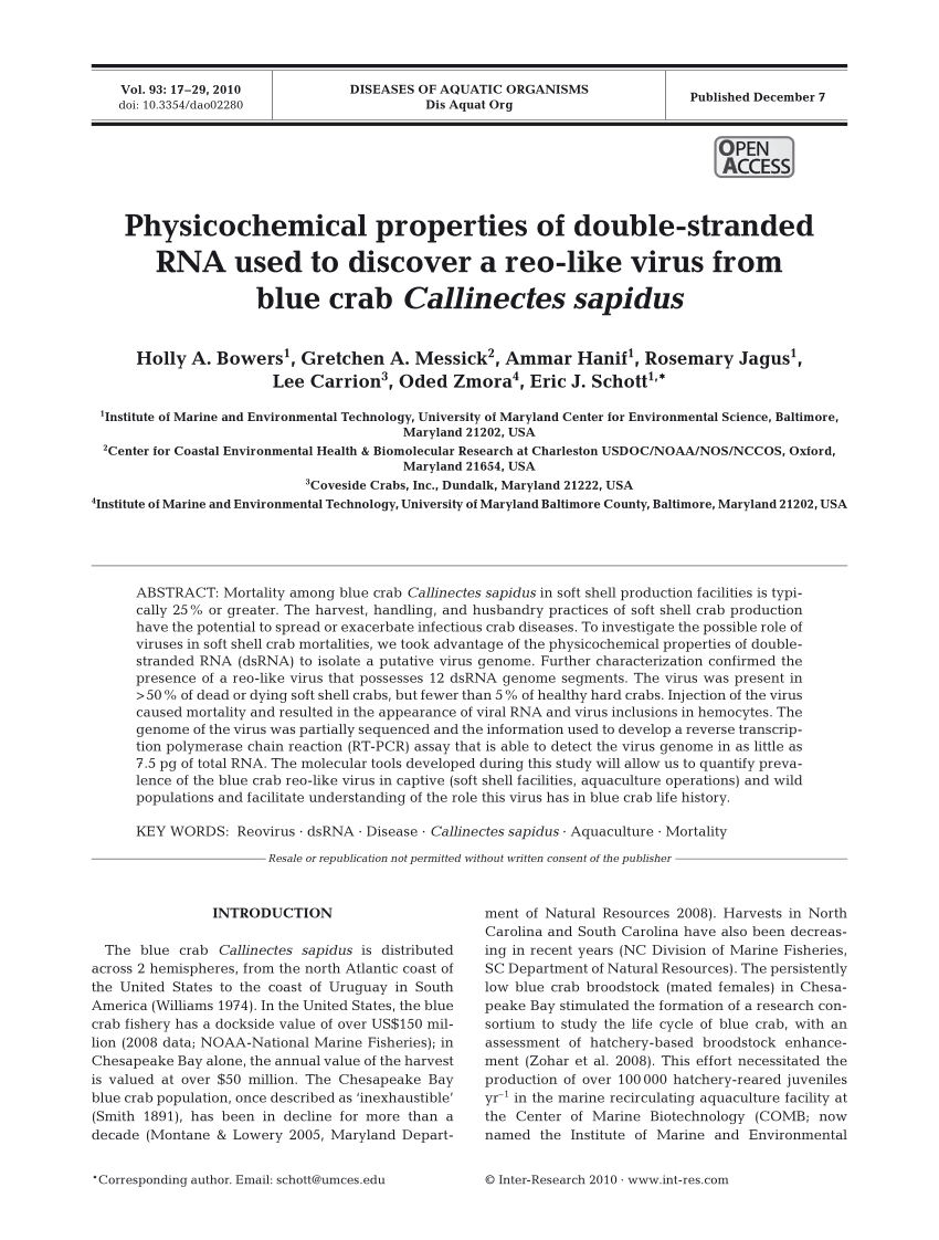 (PDF) Physicochemical properties of doublestranded RNA used to