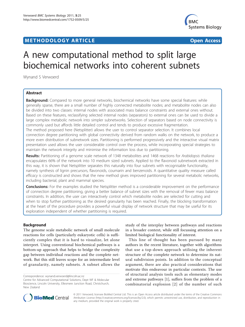 PDF) A new computational method to split large biochemical ...